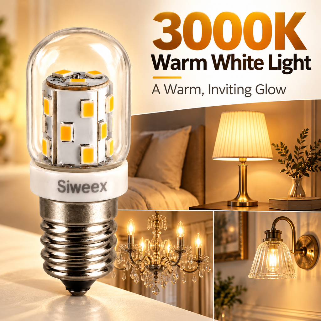 Siweex E14 LED Light Bulb – 18 SMD 2835 LEDs, 110V, 3000K Warm White - Pack of 6