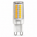 Siweex G9 LED Light Bulb, 24 SMD 2835 LED Chips, 120V, Ceramic Base, Clear Cover, Compact G9 Bi-Pin Bulb for Chandeliers, Pendant Lights and Decorative Fixtures
